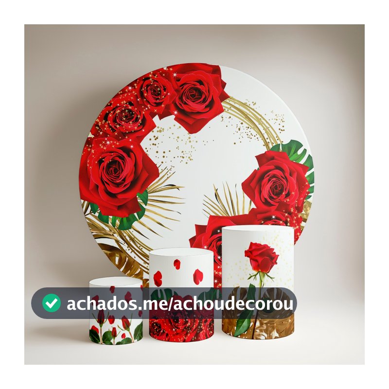 Kit Painel + Trio de Cilindro Tema Floral
