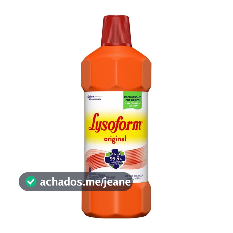 Desinfetante Lysoform Líquido Original Limpeza Pesada e Eficiente 1L