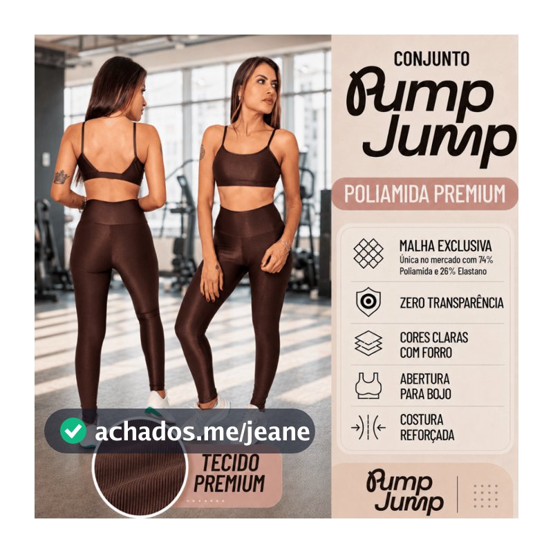 Conjunto Fitness Feminino Top Fita Costas Abertas + Legging Cintura Alta Micro Canelada Poliamida Premium