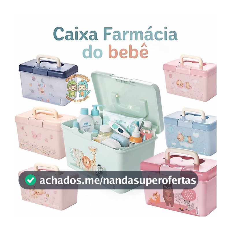 Caixa Organizadora Farmácia 1,7 Litros Farmacinha do Bebê Maletinha para Remédios
