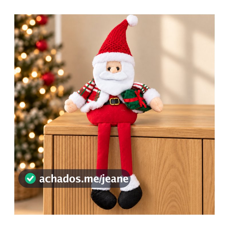 Papai Noel Decorativo em Tecido 52cm Decoração de Natal
