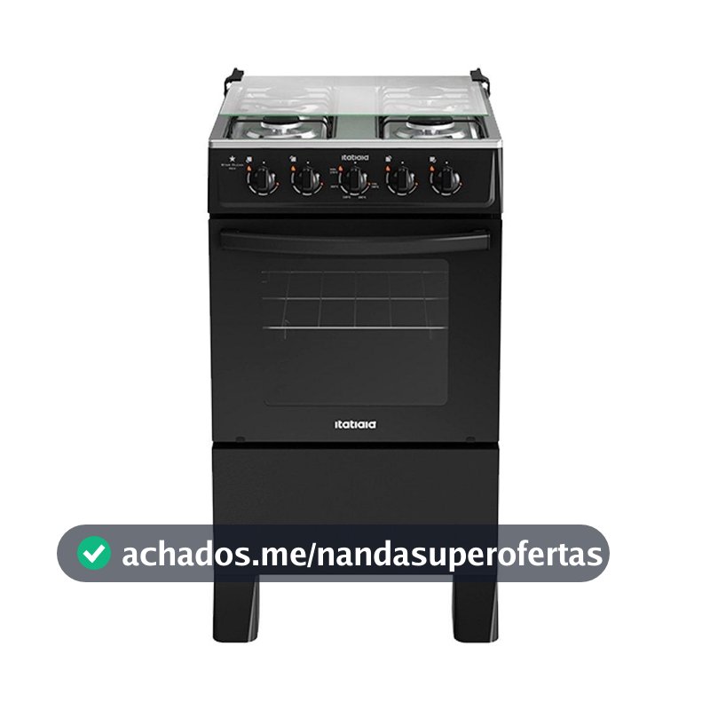 Fogão de Piso Itatiaia 4 Bocas Star Clean New | Acendimento Manual, Preto