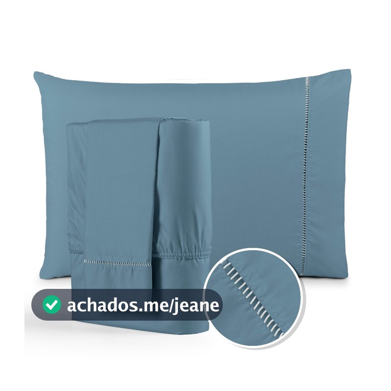 Jogo de Lençol 400 fios Cama Box com Fronha em Ponto Palito Micropercal