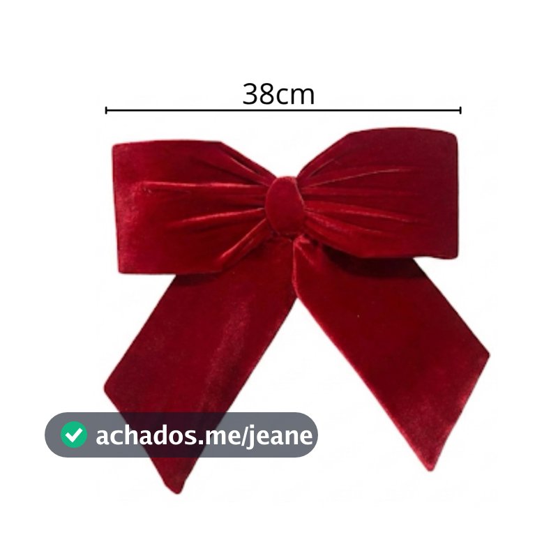 Laço de Veludo Decorativo Gigante (38cm ou 24cm) - Árvore de Natal, Presentes e Festas
