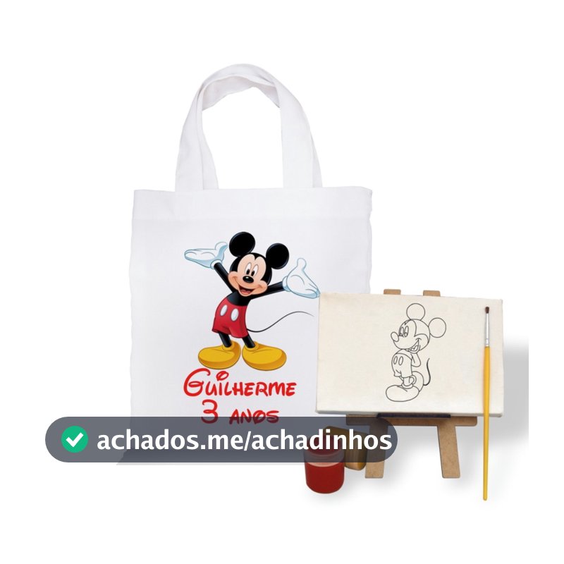 Kit Pintura com Sacolinha Personalizada e Tela com Gravação