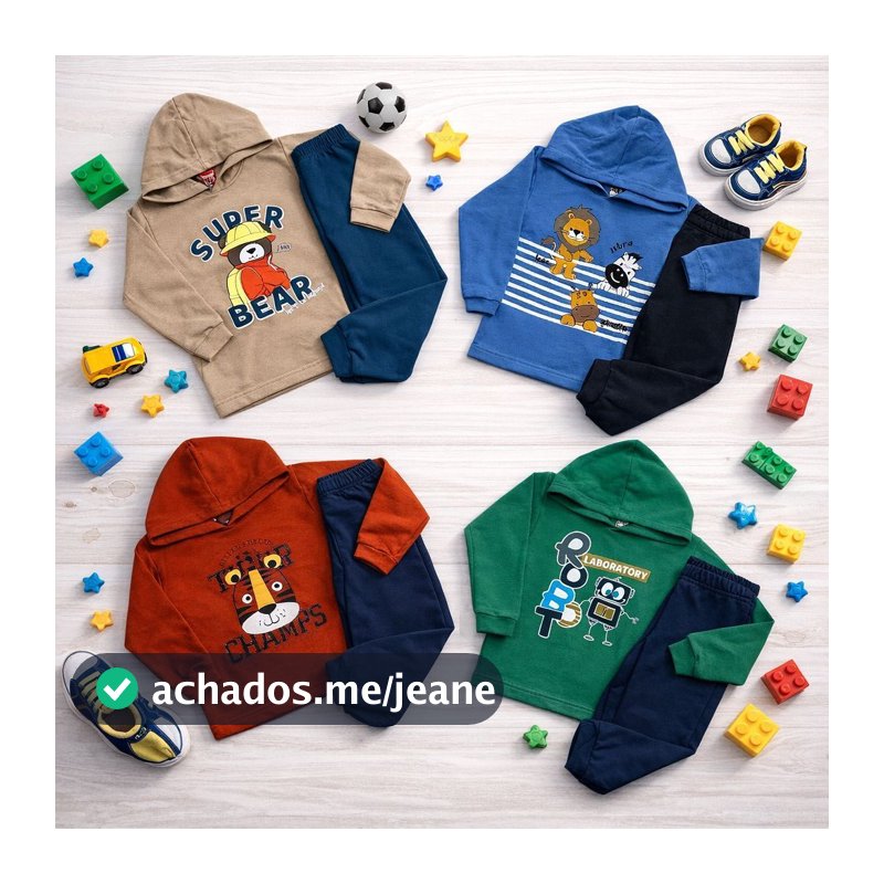 Conjunto De Moletom Com Capuz Menino Tamanho: 1,2,3,4,6,8 Roupas De Inverno/conjunto De Frio