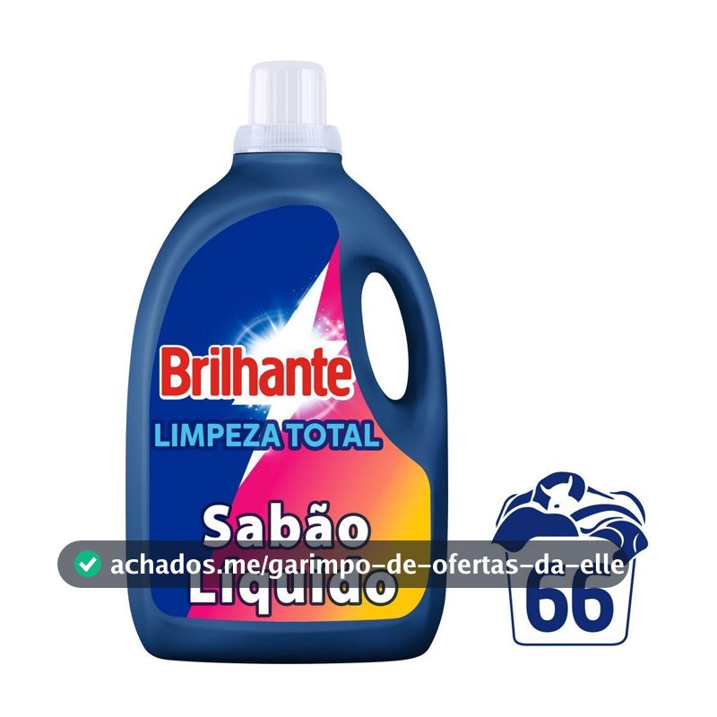 Lava Roupas Líquido Brilhante Limpeza Total 5L