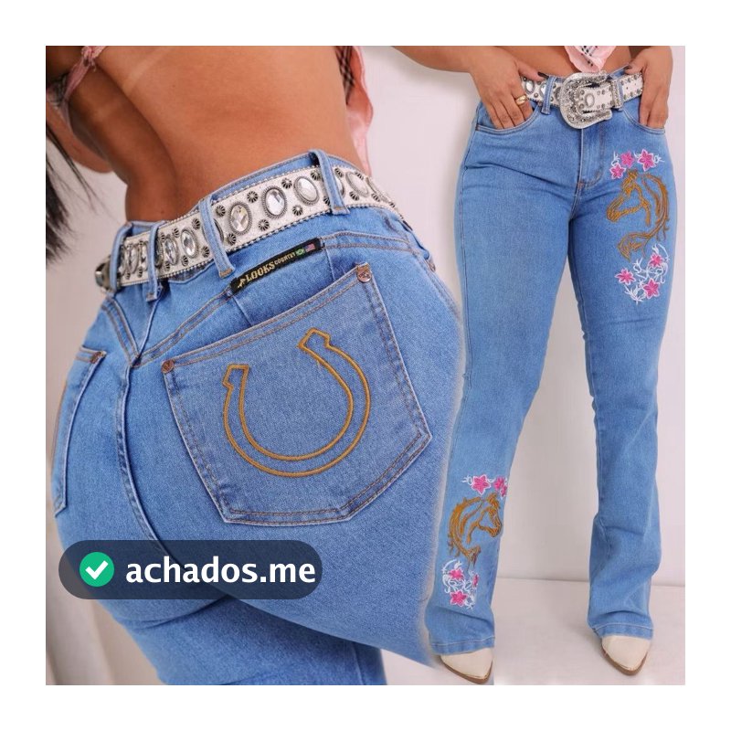 Calça Country Jeans Feminina Com Lycra Cintura Alta Linha PREMIUM