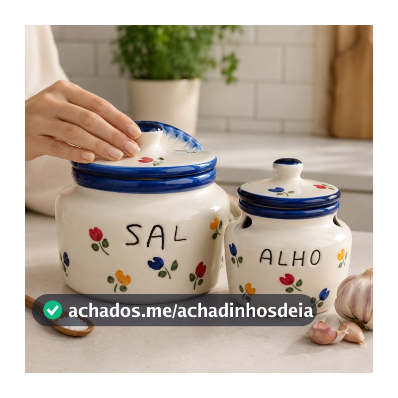 Saleiro e Porta Alho Em Cerâmica Primeira Linha Varias Cores e Estampas