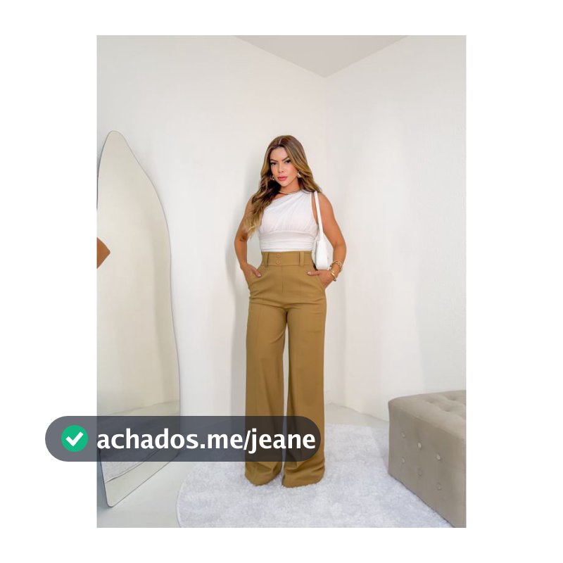 Calça linho com elastano pantalona