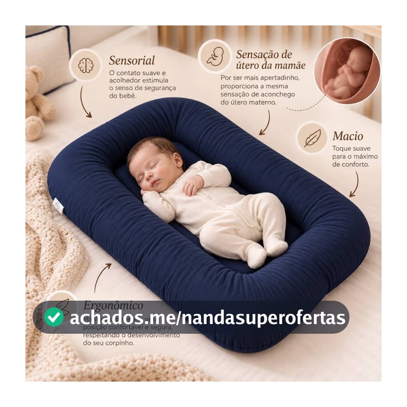 Ninho Casulinho Sensorial Extra Macio micropercal 400 fios Recém Nascido Bebê