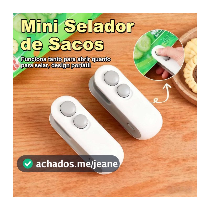 Seladora Magnética Mini - Abre e Fecha, Vedadora de Alimentos Portátil