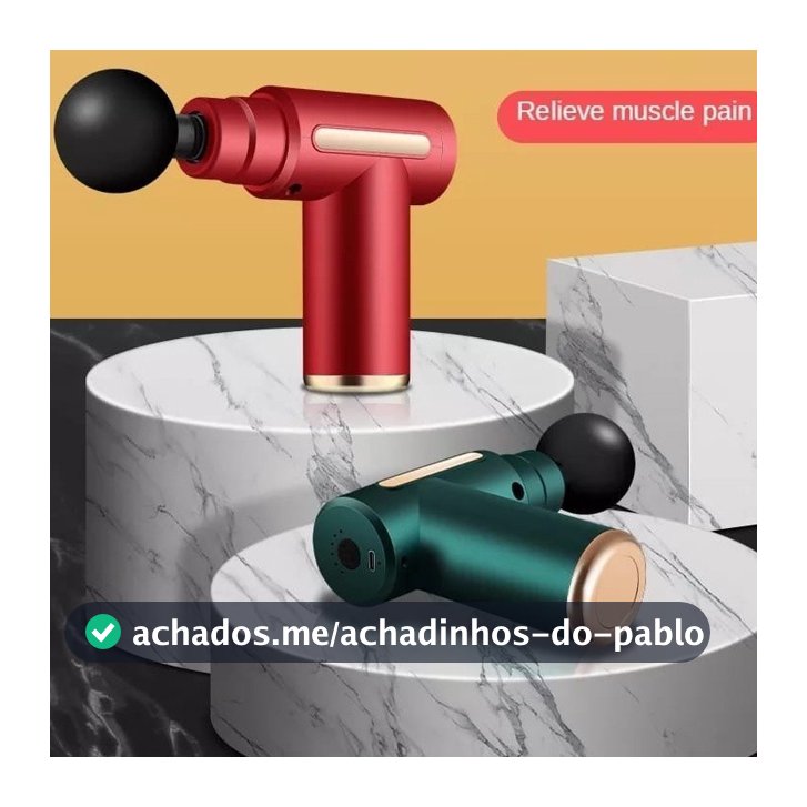 Massageador Muscular Elétrico Profissional Sem Fio Com 6 Velocidades E 4 Cabeças Substituíveis