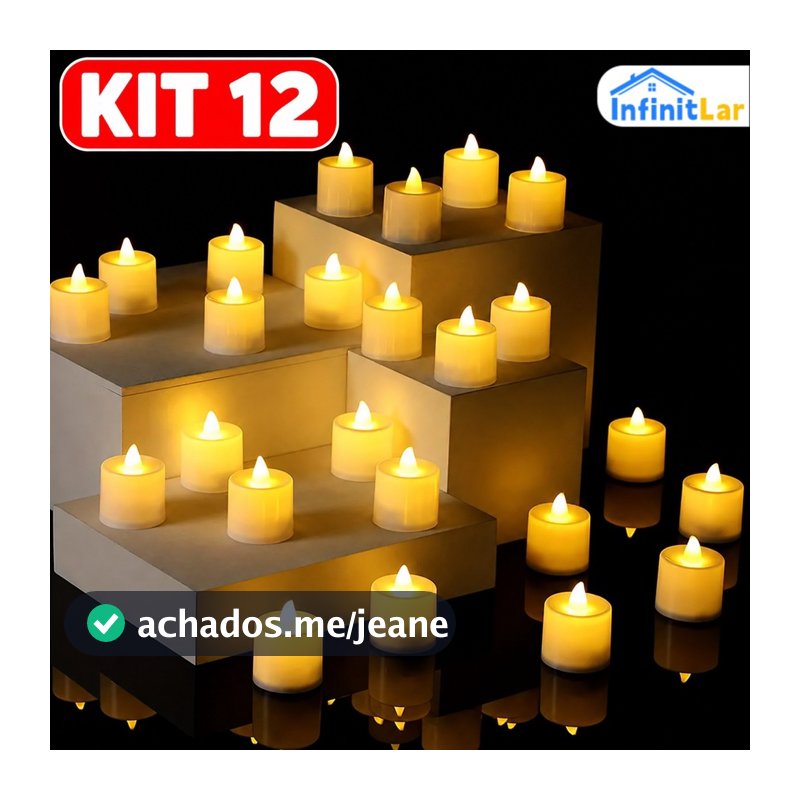 Kit 12 Velas De Led Decorativa Para Festas Eventos E Decoração De Casa Ornamentação Segura
