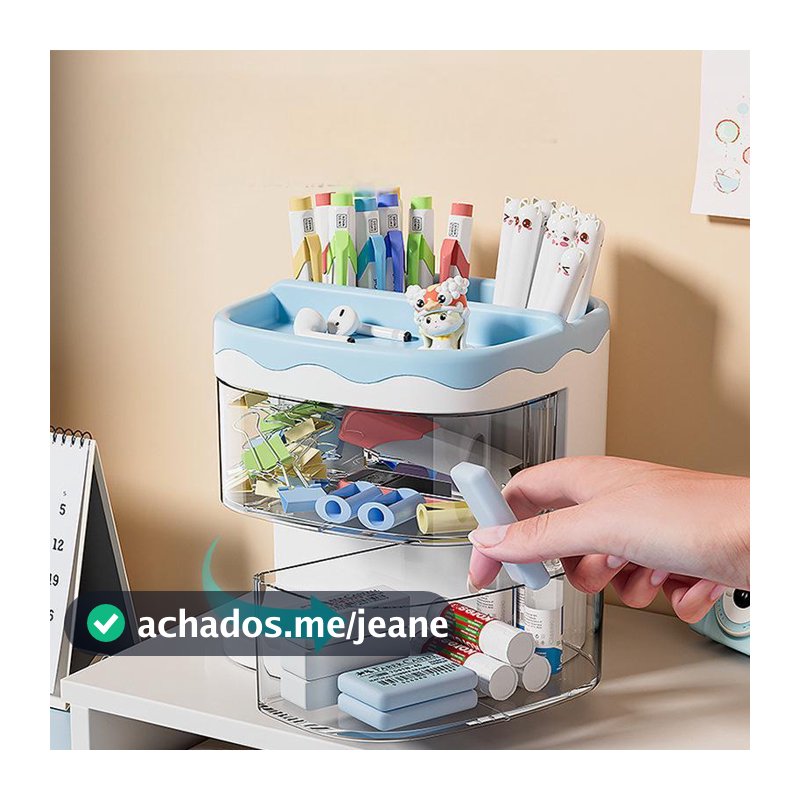 Porta Lápis Caneta Organizador De Mesa Com Divisorias De Gaveta Multiuso