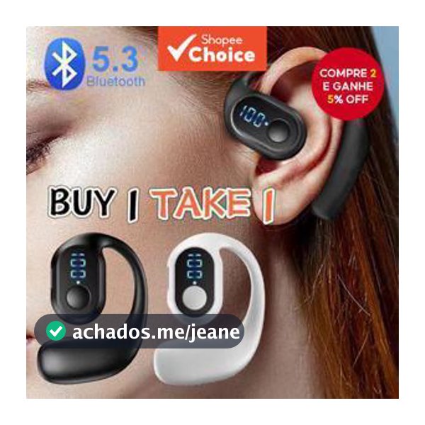 Compre 1 E Ganhe 1 Fones De Ouvido Branco Sem Fio Bluetooth 5.3 À Prova D'água Bateria Longa Microfone Tampões Para Os O