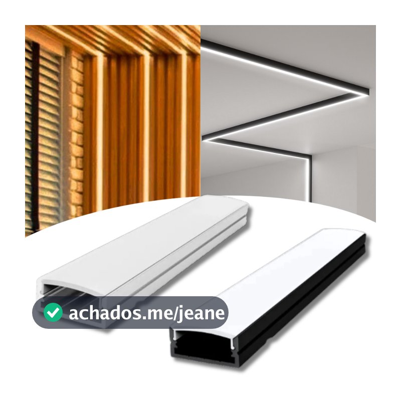 Perfil de 10 metros 1m cada Sobrepor Branco Preto 1707 Alumínio Slim Para fita LED Gesso DryWall