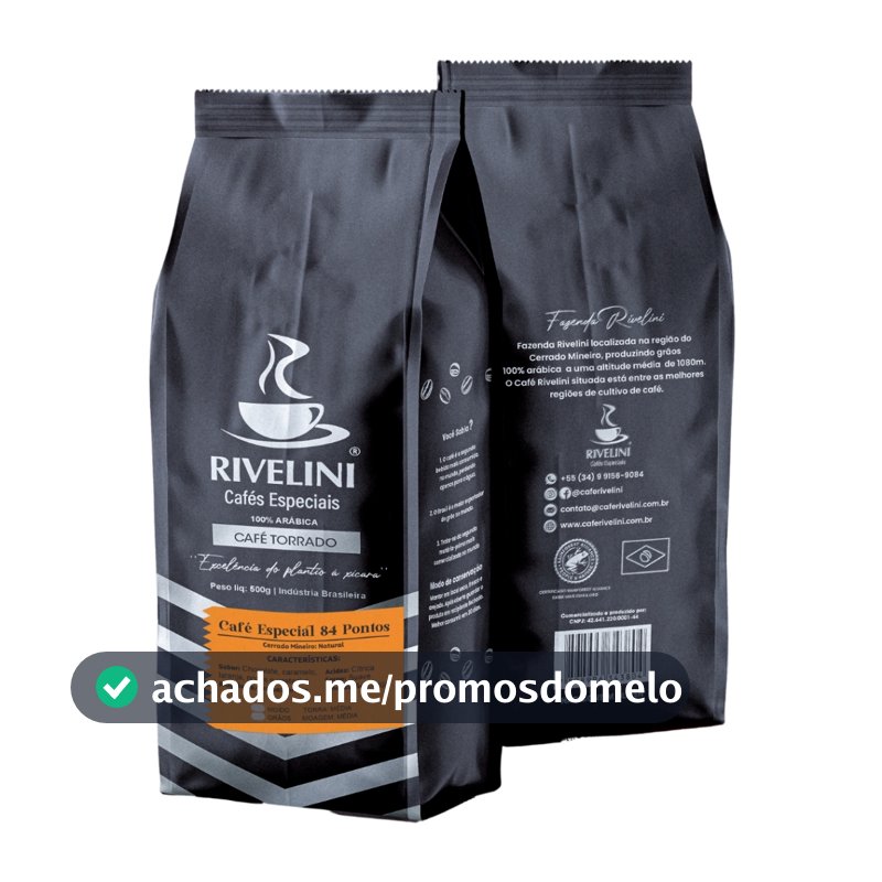 Café Especial 84 Pontos 100% Arábica em Grãos ou Moído Rivelini Cerrado Mineiro