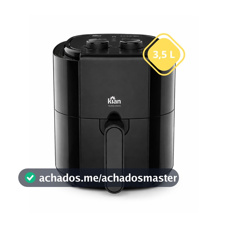 Fritadeira Air Fryer Kian AF-102 3,5L 1200W Turbo Air 360°- Antiaderente - Compacta e Econômica