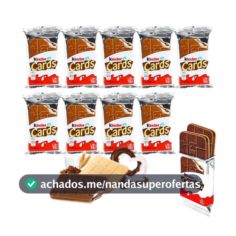10 Kinder Cards Bolacha Com Recheio Kinder Avulso Importado