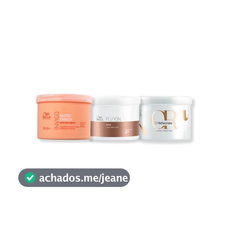 Kit Wella - ( Máscara 500g Enrich , Máscara 500g Fusion e Máscara 500g Oil Reflections )