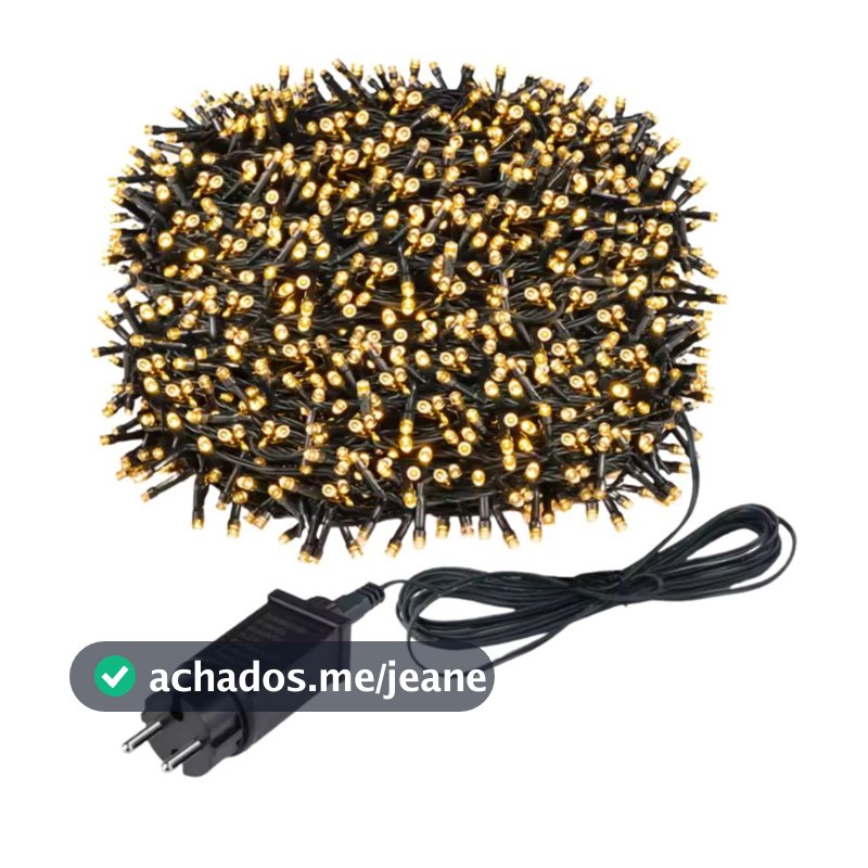 Cordão Led Com Strobo 500 Leds 50Metros Prova D'água Natal Luzes Pisca Pisca amarelo Branco Quente