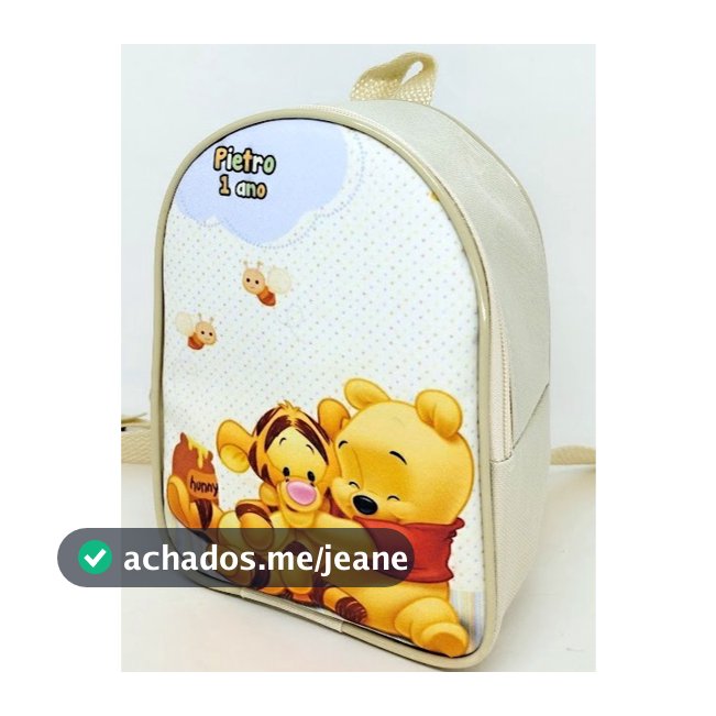 10 Mochilinhas Personalizadas Tema Ursinho Pooh, lembrancinha aniversário para festa infantil.