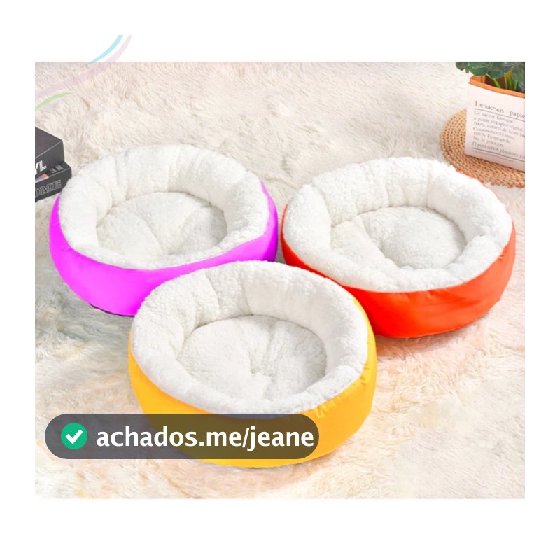Caminha Redonda Pets Sherpa para Cães e Gatos Macia P , M  e G Quente Confortável Cama Pet Com Pelinho