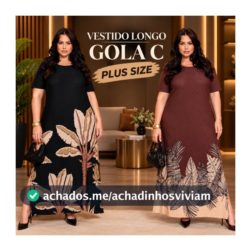 Vestido Longo Evangélico Culto Plus Size 44 ao 58  Estampa Barrada Elegante Com BolsoFenda Lateral