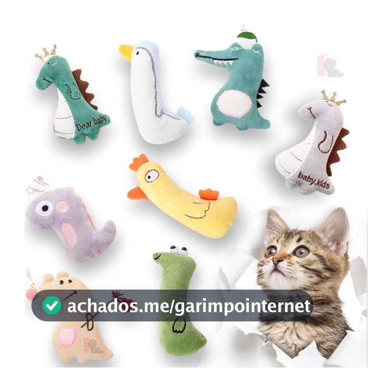 Kit 3 Brinquedos Pelúcias Com Catnip Brinquedo Pet para Gatos Bichinhos engraçados