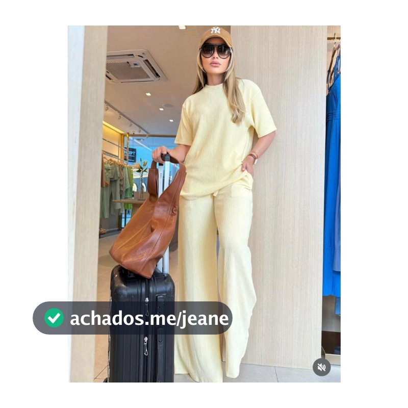 conjunto feminino oversize ana ruga calça pantalona camiseta longa manga curta trico confortavel chic elegante dia a dia