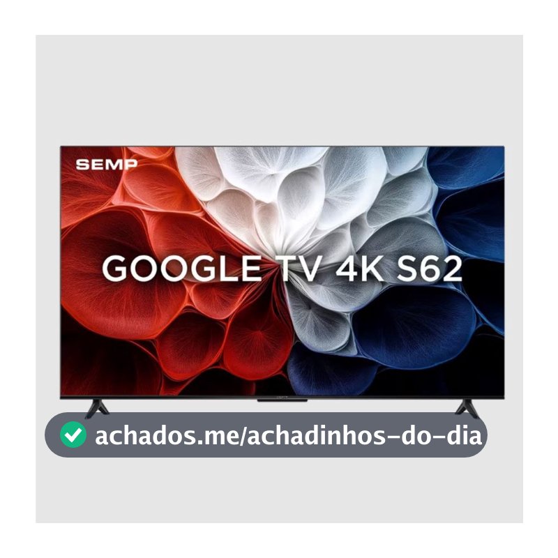 Smart TV 65 Polegadas 4K 65S62 Google TV Processador AiPQ Dolby Áudio Preta Semp