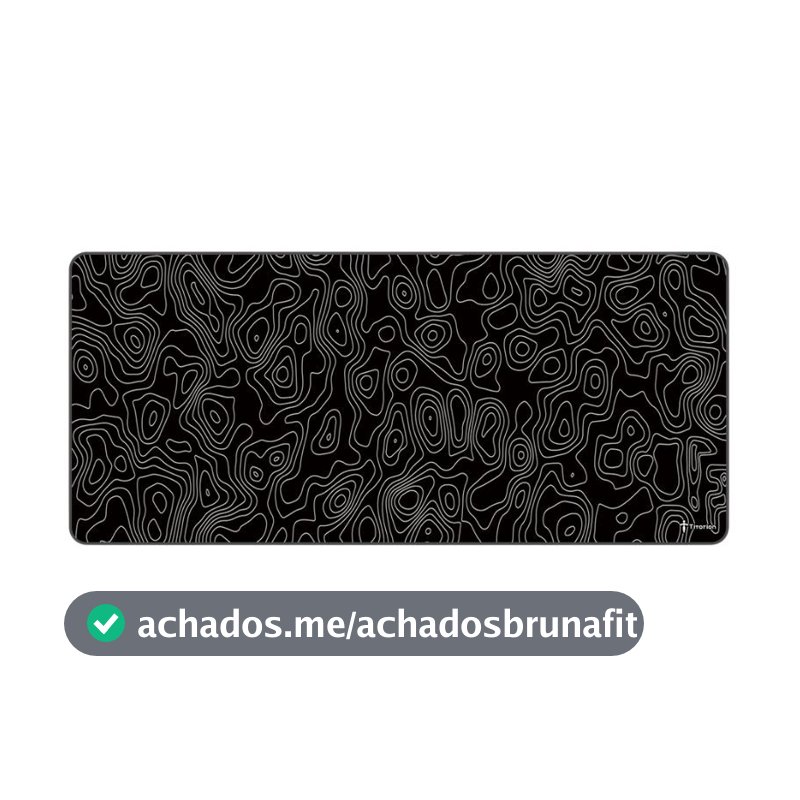 Mouse Pad Gamer Extra Grande Profissional 90x40 Deskpad Branco Preto Speed Topográfico PC Titorion