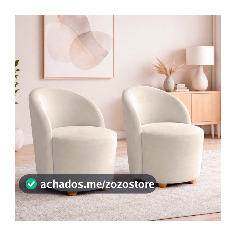 Kit 2 Poltrona Orgânica Denver Decorativa para Sala Quarto