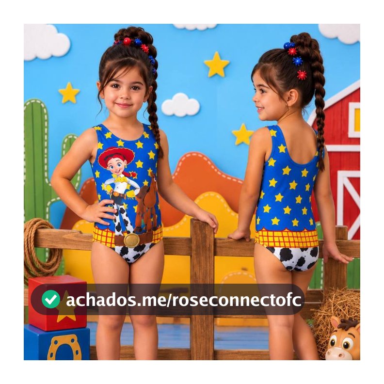 Body Infantil Feminino Estampado – Jessie toy para Festa, Praia e Passeio Super Fofo