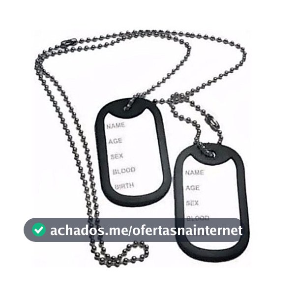Corrente Militar DogTag/ Colar de Aço