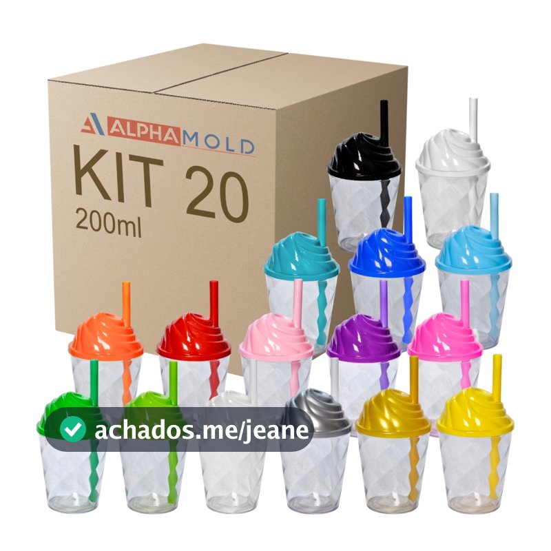 20 Copo Cristal Tampa Chantilly 200ml Festa Bebida Brinde Comemoração Evento Lembrancinha