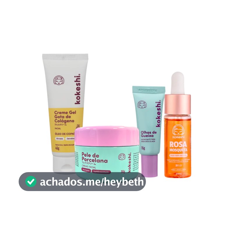 Kit Renovadores Gota de Colágeno e Rosa Mosqueta Kokeshi
