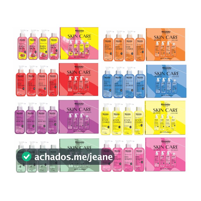 Kit Skin Care Tratamento Facial 4 Produtos Para o Rosto - Rhenuks