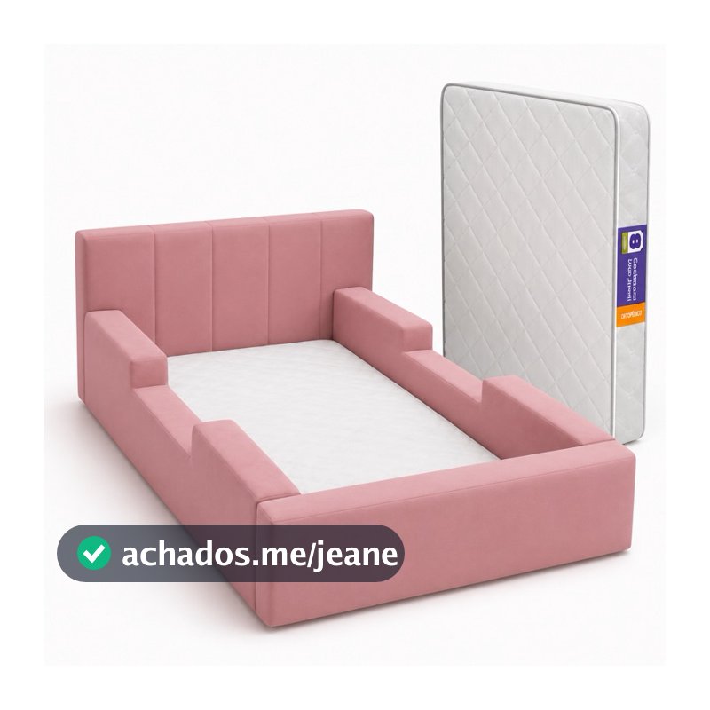Cama Infantil 168 Montessori Com Colchao  incluso Laterais Facil montagem Fixação em Velcro feito 100% em espuma veludo
