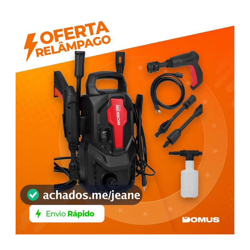 Lavadora de Alta Pressão 1200W LW1305 Hidrolavadora Compacta Worker