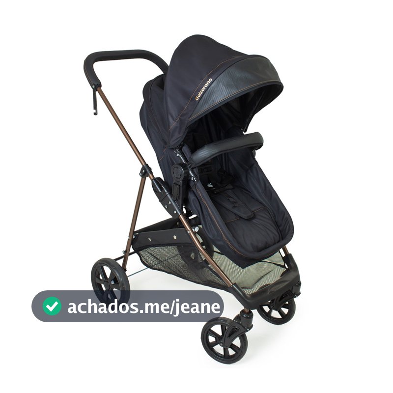 Carrinho de Bebê e Berço Moises Napoli Preto Cobre Galzerano