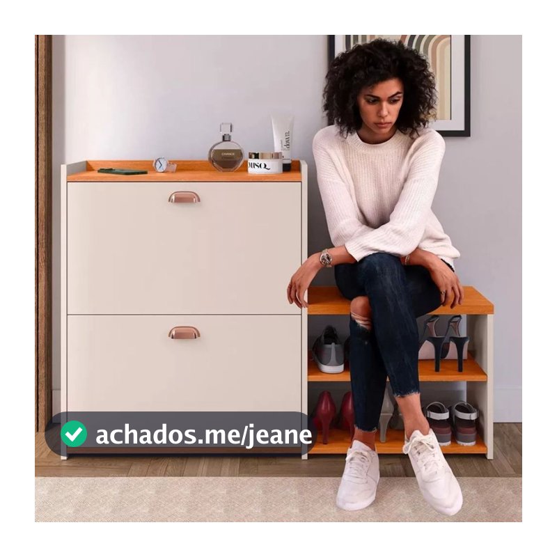 Sapateira 2 Gavetas Basculante Portas Hall Entrada Calçado Quarto Closet Luxo Organizadora Banco