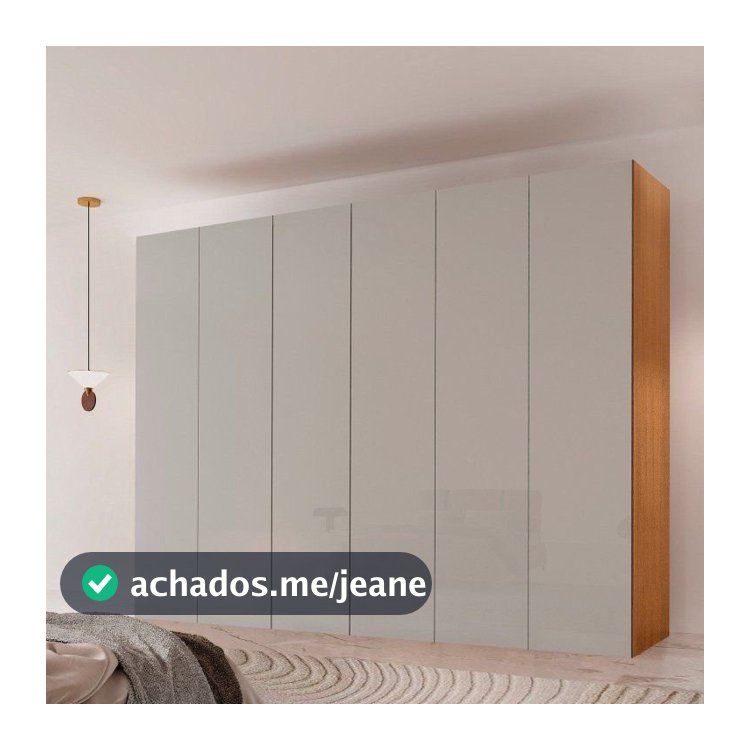 Guarda-Roupa Casal 100% MDF 6 Portas e 6 Gavetas Vision Marrom/Marromle/Off White Naturalle/Off White