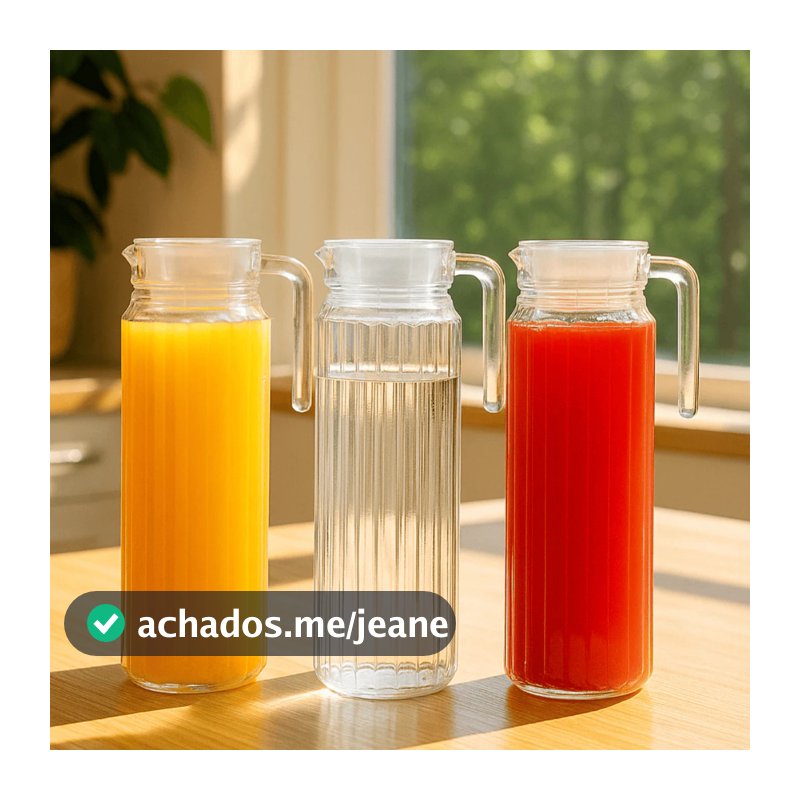 Jarras de Vidro Resistente  , 1 Litro com Tampa, Transparente Suiça para Água Suco e diversidades
