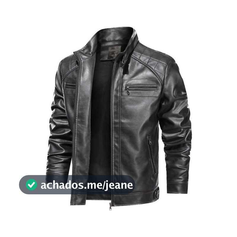 Jaqueta De Couro Masculina Resistente Slim