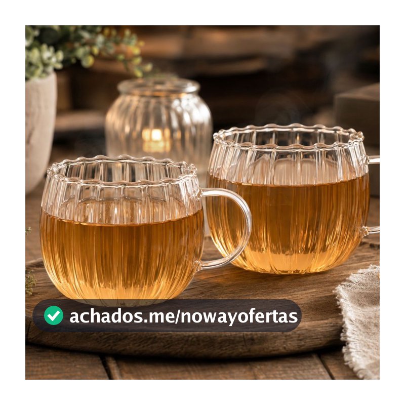 Kit 2 Canecas de Vidro Borossilicato 350ml com Alça 26908 - Vencedor