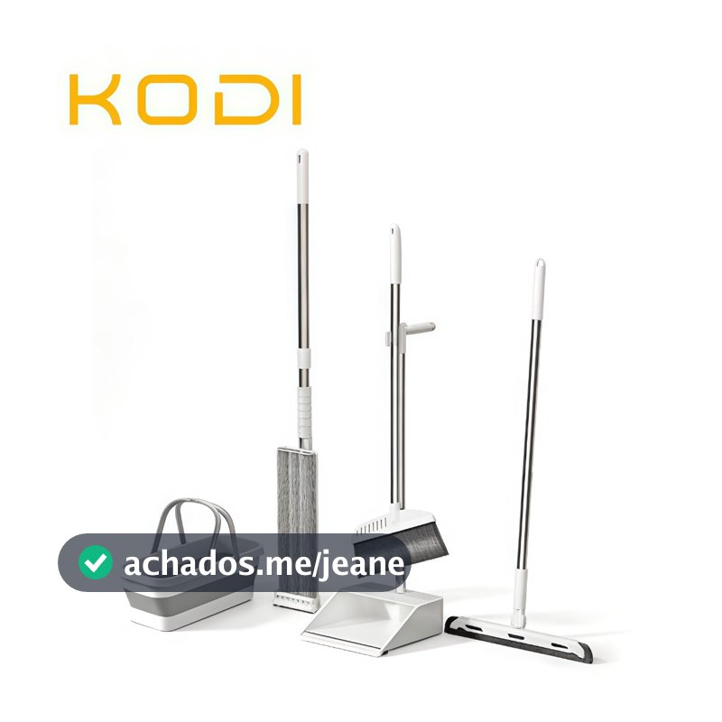 Kit 5 Ferramenta Mágica de Mop Vassoura + Rodo + Pá  +balde Conjunto de esfregão -S7