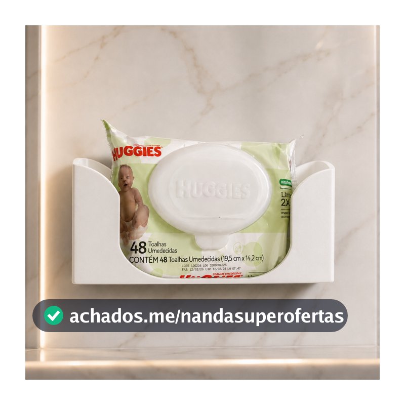 Suporte para Lenço Umedecido de Parede Organizador 48 e 96 Folhas Lavabo Trocador de Bebê Clínica Design Minimalista