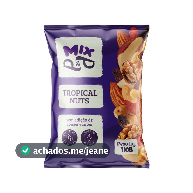 Mix Tropical Nuts 1Kg Castanha de Caju do Pará Amendoa Nozes Uva Passa Amendoim Gojiberry P&P